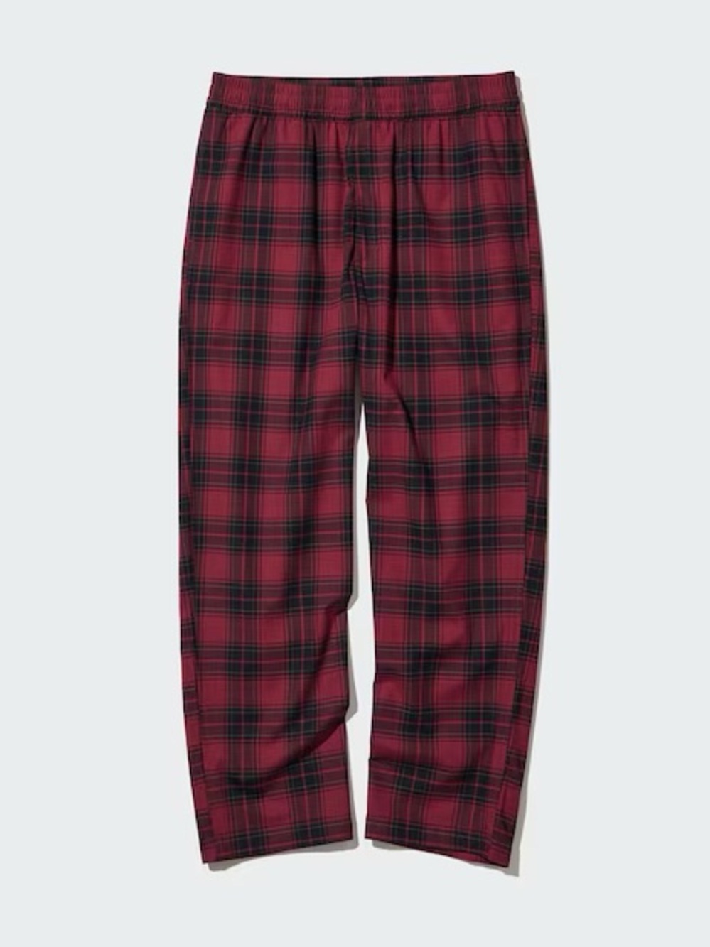 Uniqlo Red and Black Plaid Flannel Easy Ankle Pants Size M Lounge Pajama Pants